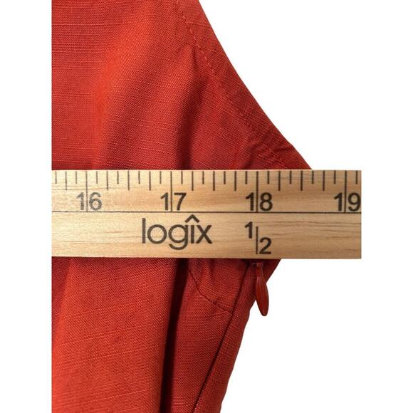 Ann Taylor Dress Womens Size 10 Cranberry Sleeveless Faux Wrap Casual Midi - Picture 12 of 14